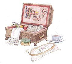 Clip Art of Sewing Chest