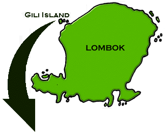 Map Gili Air, Gili Meno and Gili Trawangan (isle)