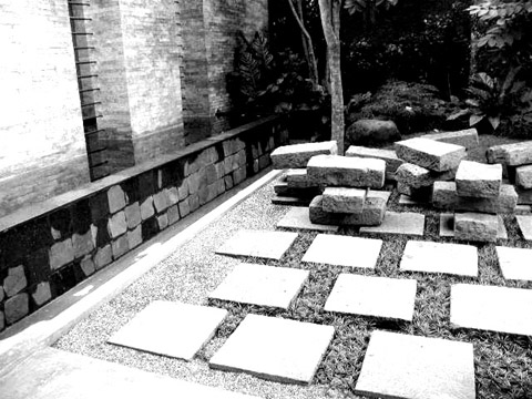 entrance's reflecting pool