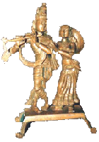 bronze icon radha krishna hindu god