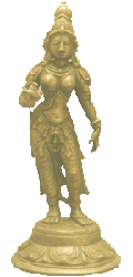 bronze parvati statue, standing