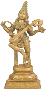 bronze saraswati statue