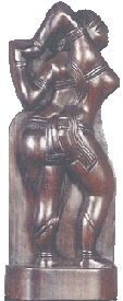rosewood figurine of ajanta temple art 