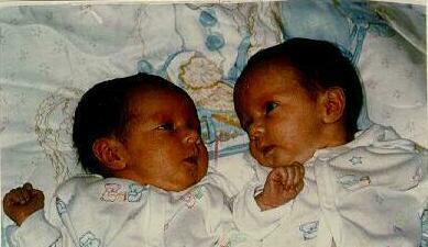My Grandaughters Lauren and Kristen after Birth