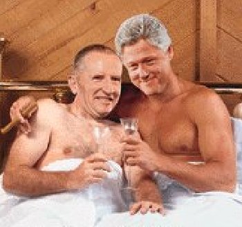 Bill and H. Ross having a partying good time