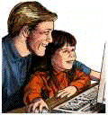 Illustration of father and daughter