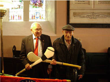 Jack Jones and Bob with the autographed hurls.