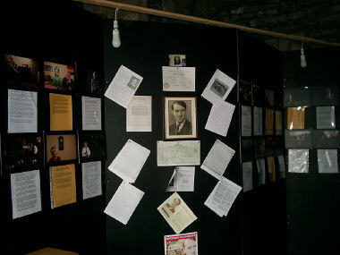 Some material on display at the entrance of the church.