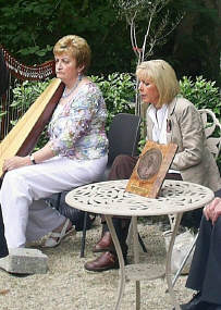 Brenda O'Riordan entertained the crowd with the Harp.