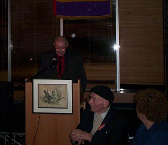 

Michael O'Riordan speaking at the launch of his book.
