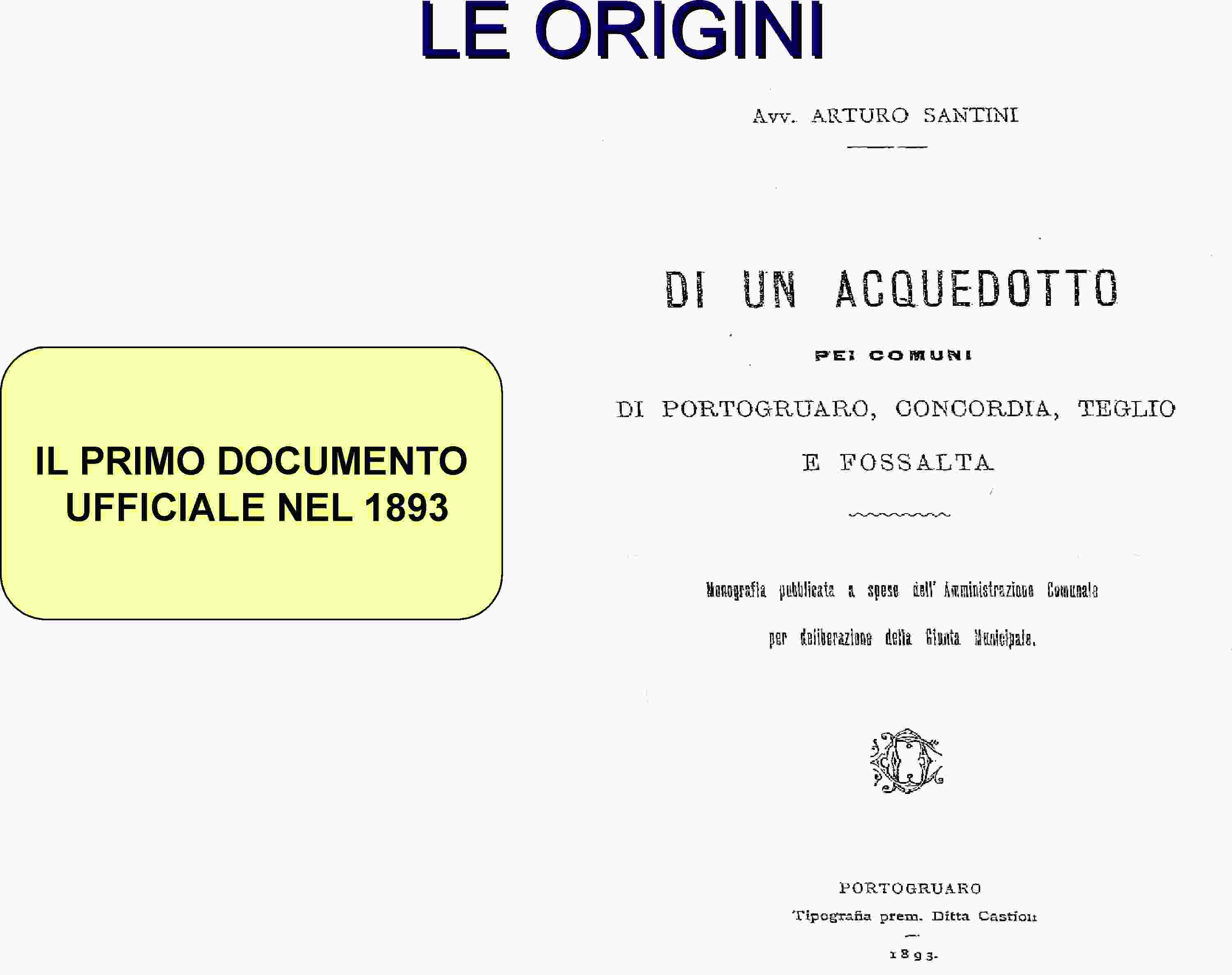 Il primo documento ufficiale
