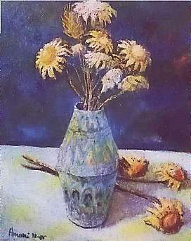 Vaso con fiori secchi