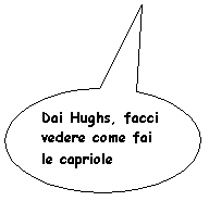 Fumetto 3: Dai Hughs, facci vedere come fai le capriole