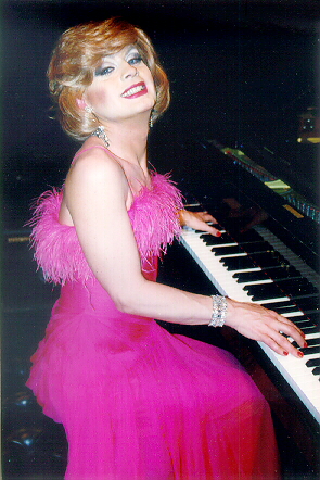 At the piano, resting my poor tired dainty feet in those heels