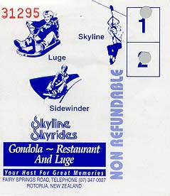 Skyline Skyrides ticket