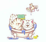cartoon of cat in tub