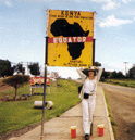 Farrell standing at the equator crossing