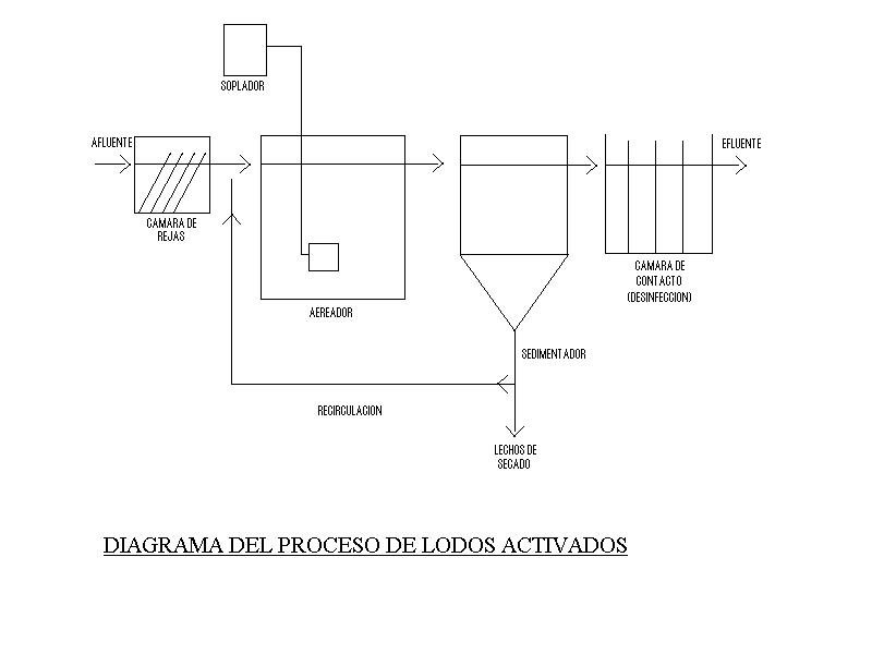 Diagrama del proceso lodos activados