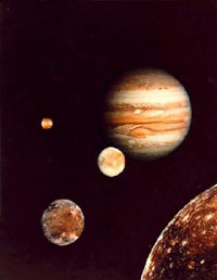 Júpiter y sus satélites Galileanos