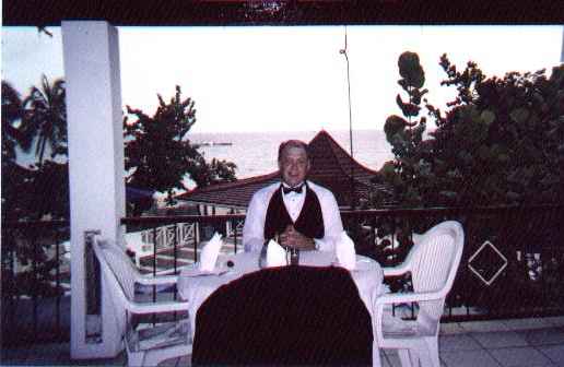 Me having a nice dinner and a view