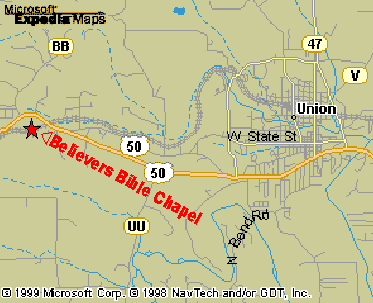MAP OF BELIEVERS BIBLE CHAPEL LOCATION