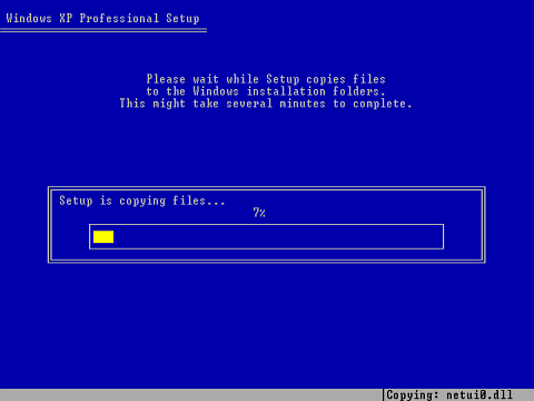 Setup is copying files