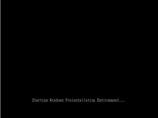 Starting Windows Preinstallation (without the hyphen "-") Environment