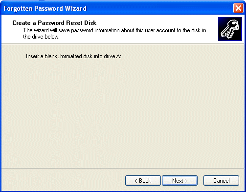 insert a blank formatted floppy