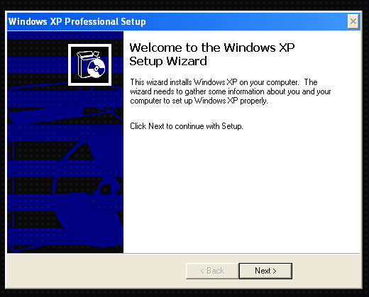 Mini-Setup Wizard dialogue starts