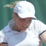 Clijsters returning a forehand