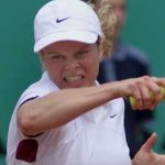 After hitting a forehand