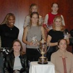 From Left; Top: Amanda Coetzer, Justine Henin; Middle: Serena Williams, Meghann Shaughnessy, Kim Clijsters, Anke Huber; Bottom: Silvia Farina Elia, Nathalie Tauziat, Sandrine Testud, and Magdalena Maleeva