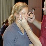 Kim getting her make-up done