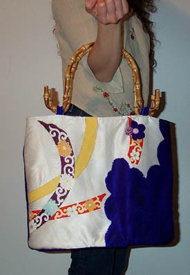 Kimono and Obi fabric handbag