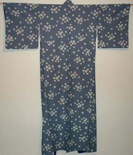 grey blue synthetic kimono