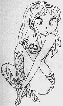 Lum sticking out her tongue
