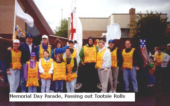 Memorial Day Parade, Passing out Tootsie Rolls