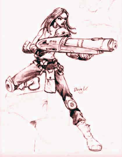 A lady with a gun, full size