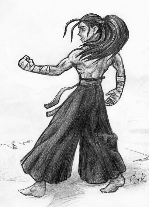 Hakama the shirtless samurai dude, full size