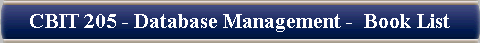 CBIT 205 - Database Management -  Book List