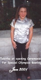 picture of Tabitha at Special Olympics Ceremony 2001