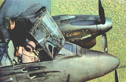 external close-up on cockpit (here you can see the instruments on the engine cowlings)