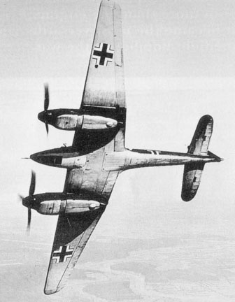 Fw 187 in flight, banking away