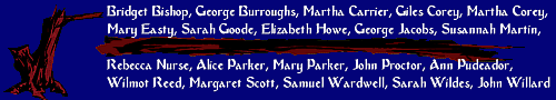 Executed for witchcraft - 1692