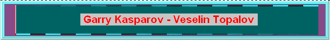   Welcome to MY web page on the 1st greatest game of chess ever played. Many hours of work went into bringing you this page. I hope you enjoy it.  (page-banner, kas-top1.gif; 04 KB)  
