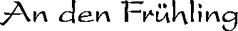 Fruehlingsgedichte