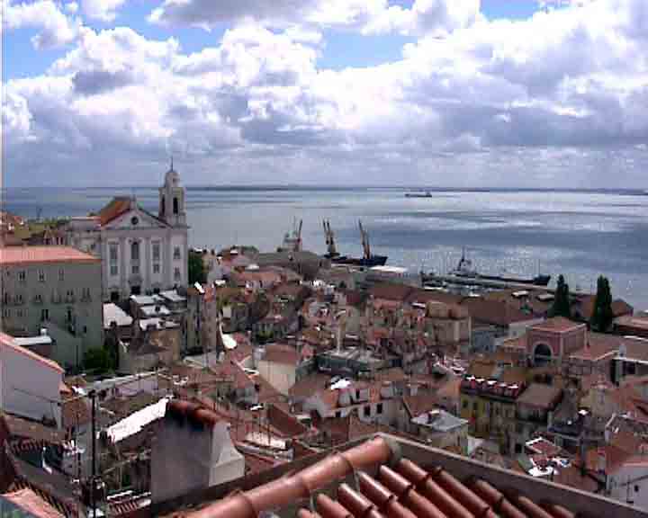 Lisbon images - We can see the estuary of Tagus river and Alfama quartewr from the top of Saint George castle in Lisbon 