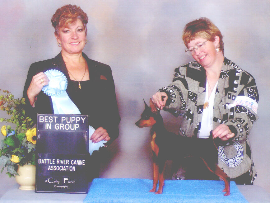 Heidi's 3rd puppy group win with Judge Leanne Bateman