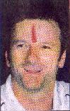 Australian cricket sportman Steve Waugh sporting the tilak, which is put on a person at the end of the Aarti ceremony wherein he is worshipped as a god
