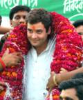 Rahul Gandhi shown sporting the tilak mark on his forehead, which is put at the end of the Aarti ceremony when a man is worshipped as a god